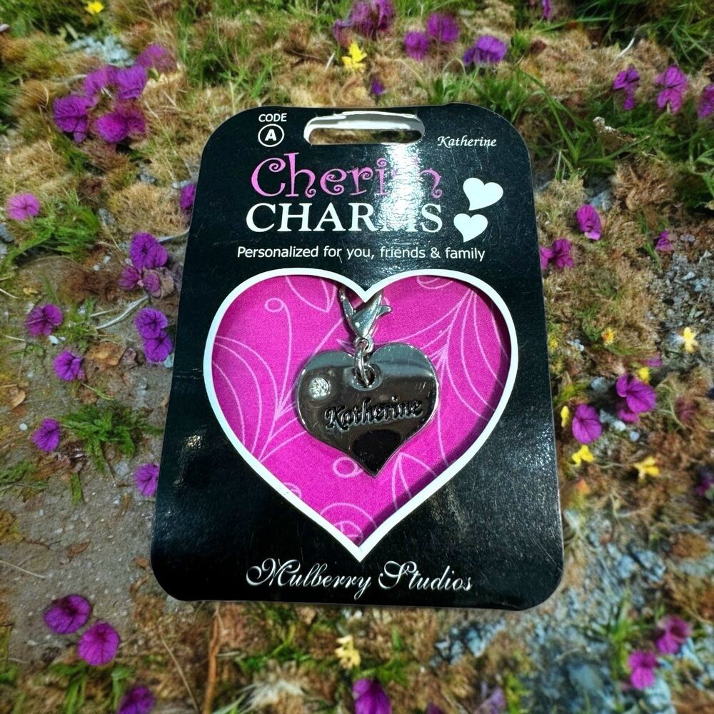 Cherish Charms KATHERINE Name Bracelet Charm NEW NWT Silvertone‎ Silver Tone